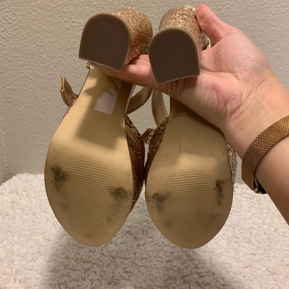 Gold glitter Steve Madden Jillyy platform sandals size 8.5 - Picture 8 of 10